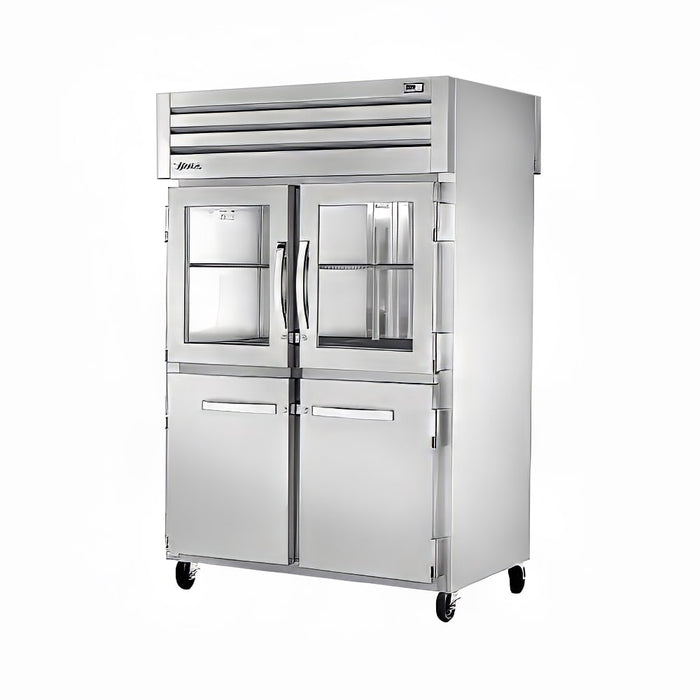 TRUE STA2RPT-2HG/2HS-2S-HC Two Section Pass Thru Refrigerator, (2) Glass Doors, (4) Solid Doors,