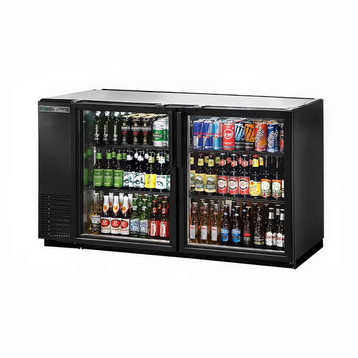 TRUE TBB-24GAL-60G-HC-LD Bar Refrigerator - 2 Swinging Glass Doors, Black