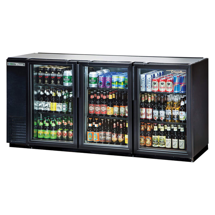 TRUE TBB-24GAL-72G-HC-LD Bar Refrigerator - 3 Swinging Glass Doors