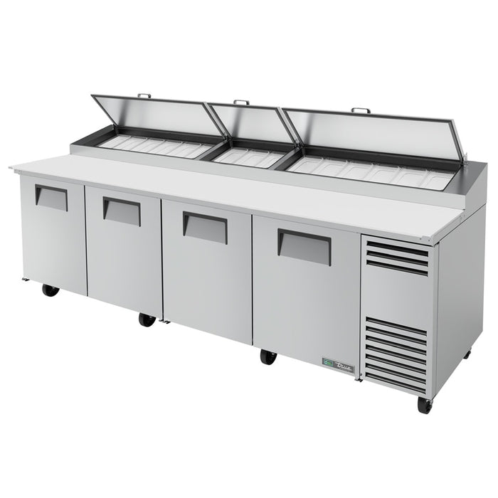 TRUE TPP-AT-119-HC~SPEC3 Solid Door Pizza Prep Table with Angled Top and Hydrocarbon Refrigerant~Spec Package 3