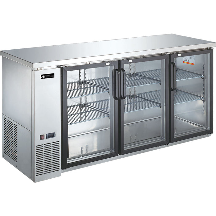 EFI CBBSGD3-72CC Two Glass Door Backbar Refrigerator (Stainless Steel)