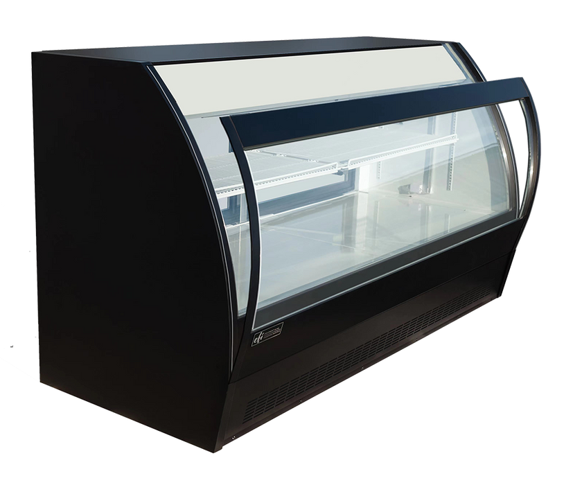 EFI CDC-2000B-F Front-Open Refrigerated Deli Display Case with Curved Glass and Gravity Coil