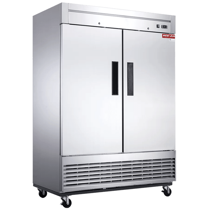 New Air NSR-115-H 2 SOLID DOOR STAINLESS STEEL REFRIGERATOR