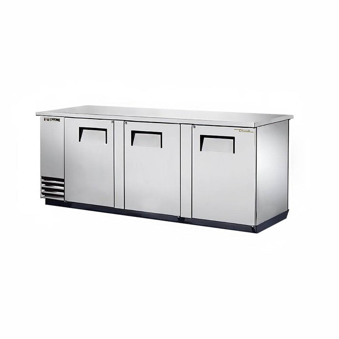 TRUE TBB-4PT-S-HC Bar Refrigerator - 3 Swinging Solid Doors