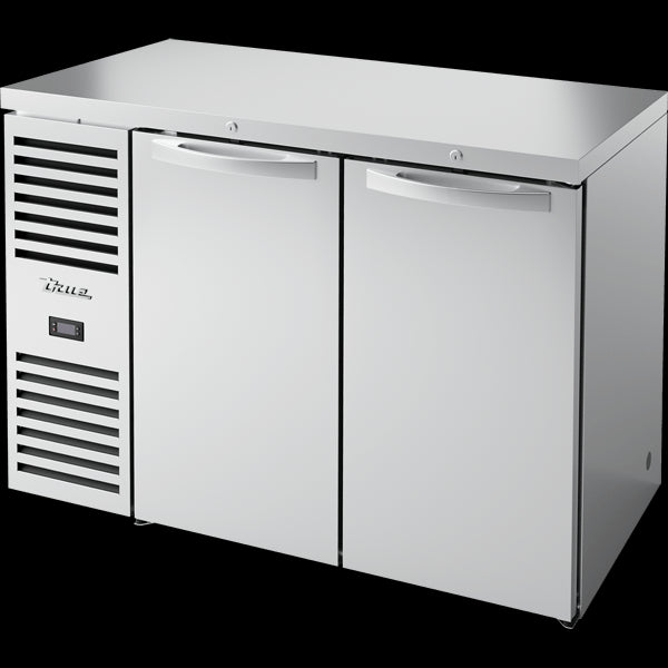 TRUE TBR48-RISZ1-L-S-SS-1 Reach-In Single Zone Refrigerator with Left Side Refrigeration System. Stainless Exterior and Solid Swing Doors