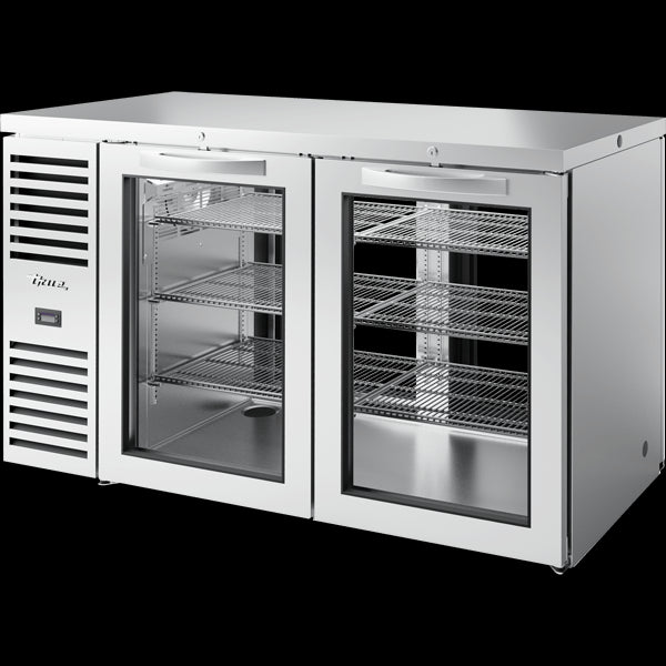 TRUE TBR60-PTSZ1-L-S-GG-GG-1 Pass-Thru Single Zone Refrigerator with Left Side Refrigeration System.