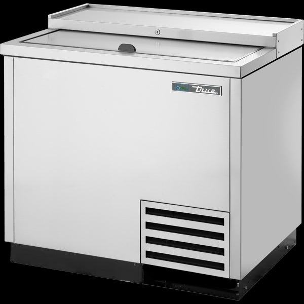 TRUE TD-36-12-HC Solid Slide Lid Stainless Steel Deep Well Horizontal Bottle Cooler with Hydrocarbon Refrigerant