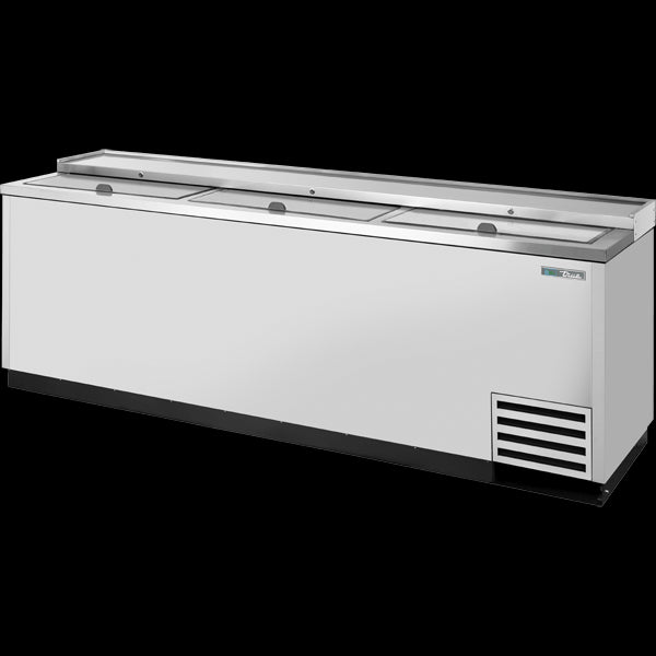 TRUE TD-95-38-S-HC Solid Slide Lid Stainless Steel Deep Well Horizontal Bottle Cooler with Hydrocarbon Refrigerant