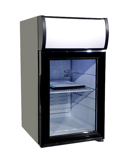 EFI C1-21GDCT-L Glass Door Countertop Fridge with Signage/Display Box