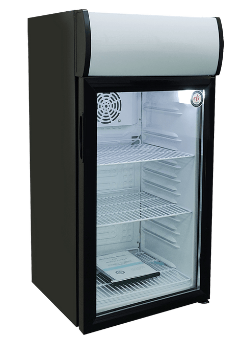 EFI C1-80GDCT-L Glass Door Countertop Fridge with Signage/Display Box