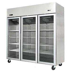 EFI F3-78GDSVC Top Mount Reach-in Glass Door Freezer - 3 Doors