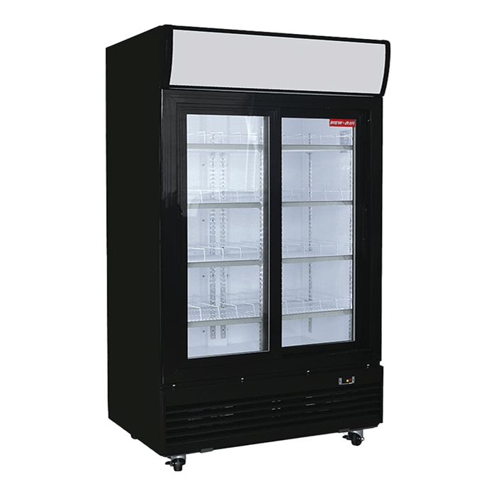 New Air NGR-48-S 48'' SLIDING GLASS DOOR REFRIGERATOR BLACK