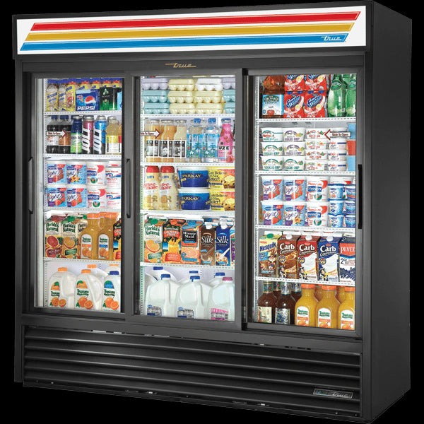 TRUE GDM-69-HC-LD Slide Door Refrigerator with Hydrocarbon Refrigerant and LED Lighting