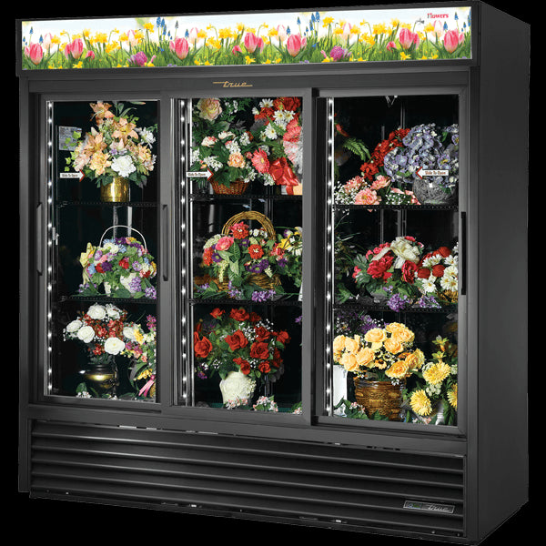 TRUE GDM-69FC-HC-LD Slide Door Refrigerator with Hydrocarbon Refrigerant and LED Lighting