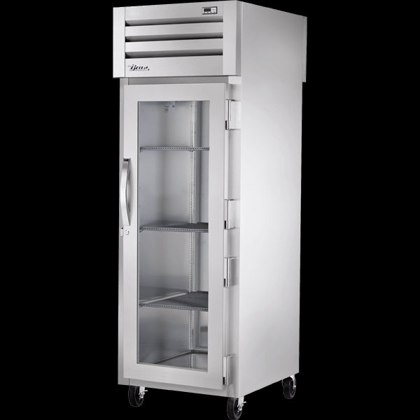 TRUE STA1HPT-1G-1S Pass-Thru Glass Front/Solid Rear Swing Doors Heated Cabinet