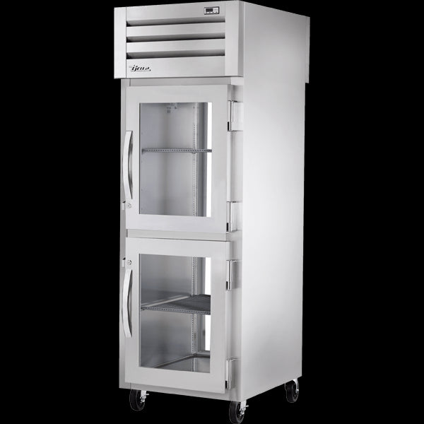 TRUE STA1RPT-2HG-1G-HC Pass-Thru Half Glass Front/Glass Rear Swing Doors Refrigerator with Hydrocarbon Refrigerant