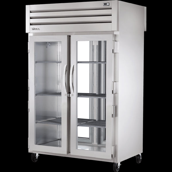 TRUE STG2RPT-2G-2G-HC Pass-Thru Glass Front/Glass Rear Swing Doors Refrigerator with Hydrocarbon Refrigerant