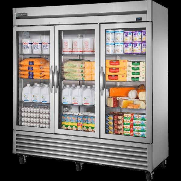 TRUE T-72G-HC~FGD01 Reach-In Glass Swing Door Refrigerator with Hydrocarbon Refrigerant