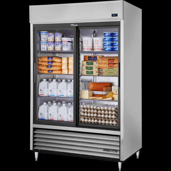 TRUE TSD-47-HC Reach-In Solid Slide Door Refrigerator with Hydrocarbon Refrigerant & LED Lighting