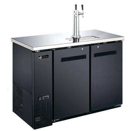 EFI CBBDD2-48CC Two Tap, Single Tower Commercial Kegerator (Black)