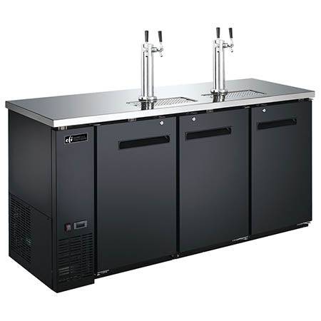 EFI CBBDD3-72CC Four Tap, Two Tower Commercial Kegerator (Black)