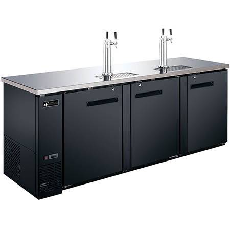 EFI CBBDD3-90CC Four Tap, Two Tower Commercial Kegerator (Black)