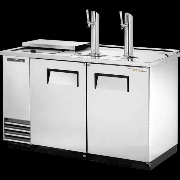 TRUE TDD-2CT-HC Solid Swing Door Stainless Steel Club Top Direct Draw Beer Dispenser with Hydrocarbon Refrigerant