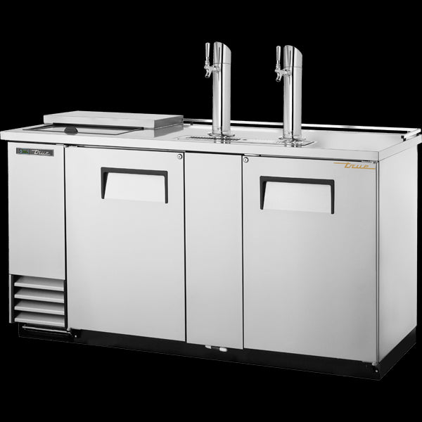 TRUE TDD-3CT-S-HC Solid Swing Door Stainless Steel Club Top Direct Draw Beer Dispenser with Hydrocarbon Refrigerant