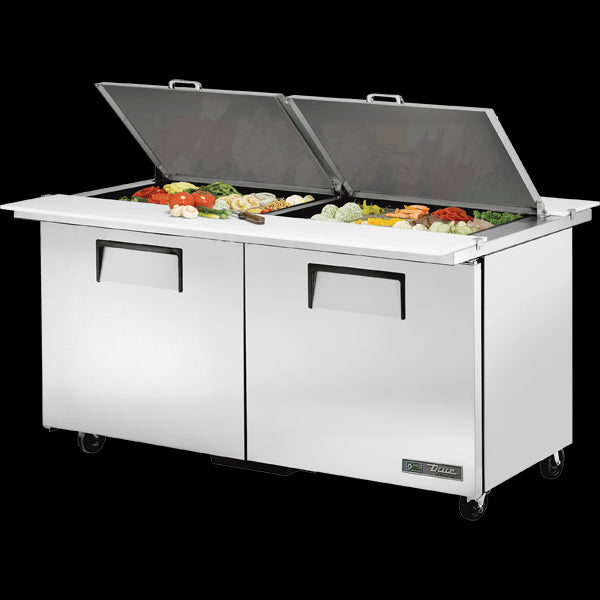 TRUE TSSU-60-24MB-ST-HC Dual Sided Mega-Top Solid Door Sandwich/Salad Unit with Hydrocarbon Refrigerant