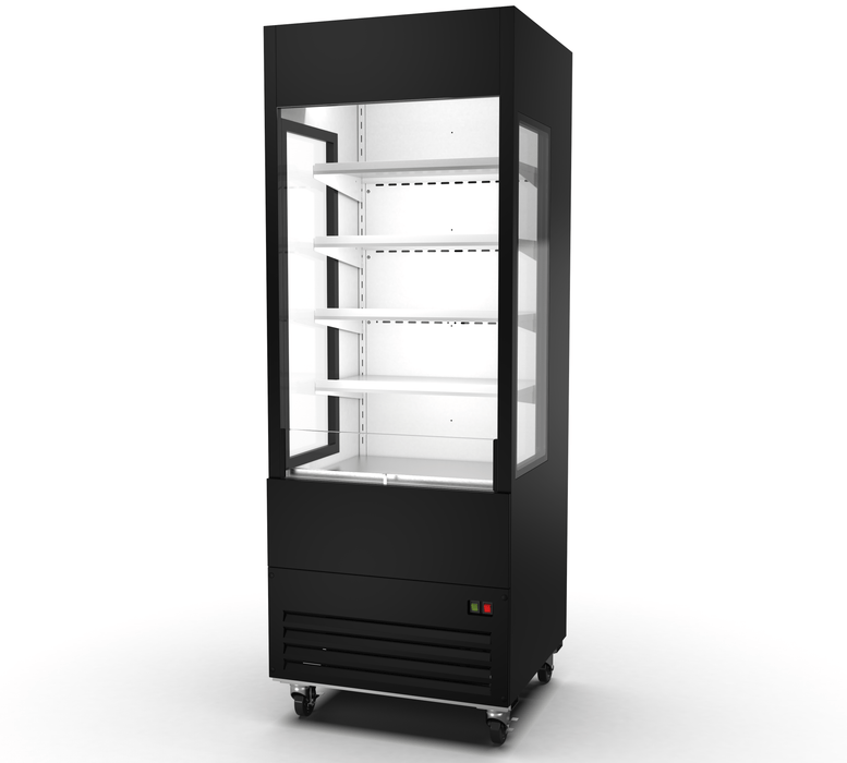 AFE OC-30G Open Case Display Refrigerator with Glass Sides - 30" Width