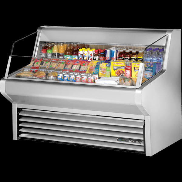 TRUE THAC-60-S-LD Horizontal Air Curtain Refrigerated Merchandiser with Stainless Exterior, Hydrocarbon Refrigerant & LED Lighting