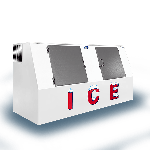 Leer Model 612 Low Profile - 94" Low Profile Outdoor Ice Merchandiser with Slanted Front - 61 Cu. Ft.