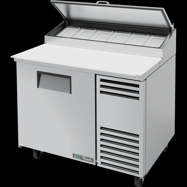 TRUE TPP-AT-44-HC~SPEC3 Solid Door Pizza Prep Table with Angled Top and Hydrocarbon Refrigerant