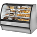 TRUE TGM-DZ-59-SC/SC-S-W Fixed Front Curved Glass, Solid Colored End Dual Zone with Stainless Exterior and White Interior - Ancaster Food Equipment