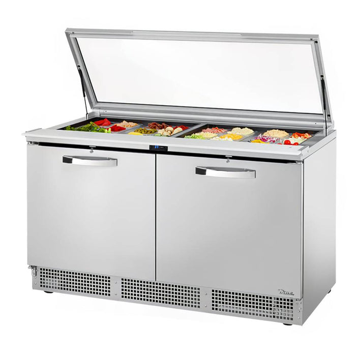 TRUE TFP-64-24M-FGLID~SPEC3 Sandwich/Salad Prep Table w/ Refrigerated Base