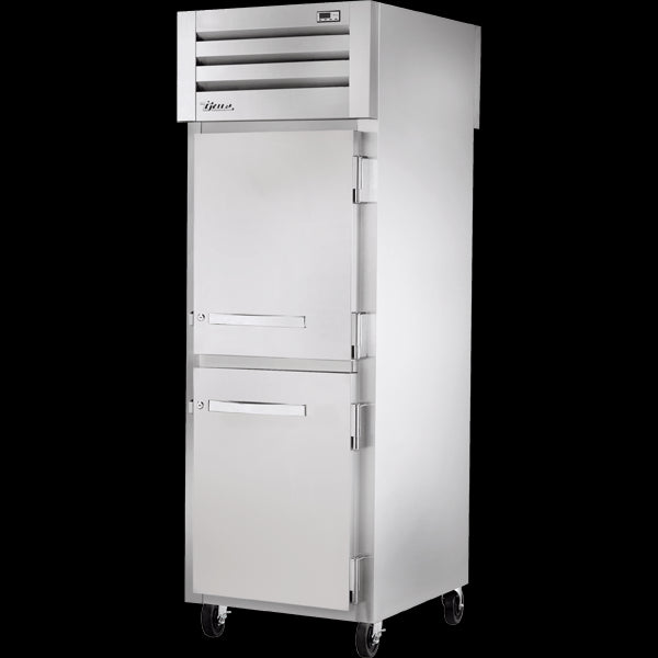 TRUE STA1FPT-2HS-2HS-HC Pass-Thru Solid Half Front/Solid Half Rear Swing Doors Freezer