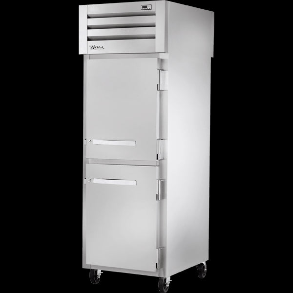 TRUE STA1RPT-2HS-1G-HC Pass-Thru Solid Half Front/Glass Rear Swing Doors Refrigerator with Hydrocarbon Refrigerant