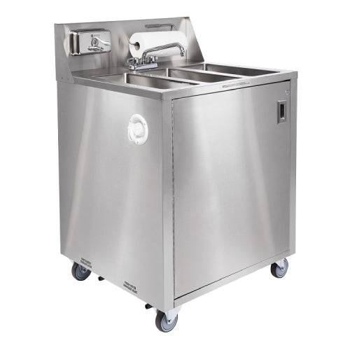 AFE TB101 Triple Basin Stainless Steel Portable Sink with Hot Water