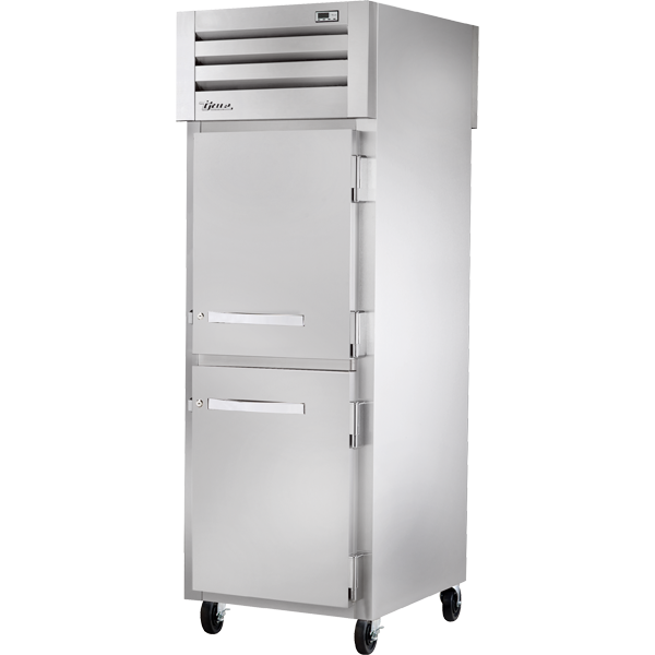 TRUE STA1RPT-2HS-1G-HC Pass-Thru Solid Half Front/Glass Rear Swing Doors Refrigerator with Hydrocarbon Refrigerant