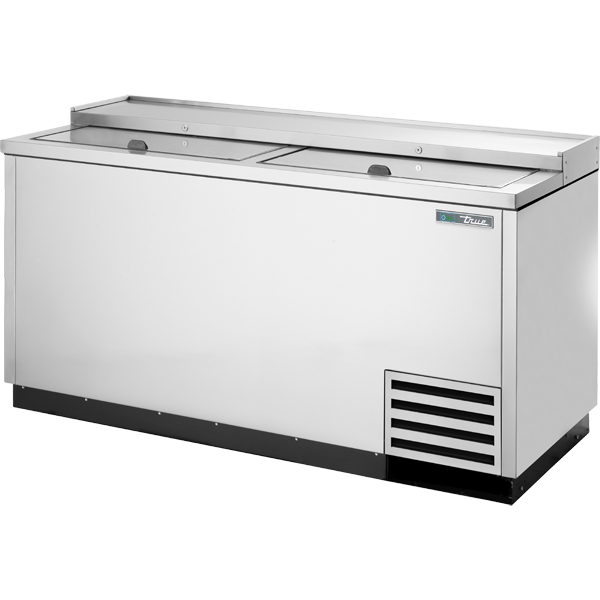 TRUE TD-65-24-S-HC Solid Slide Lid Stainless Steel Deep Well Horizontal Bottle Cooler with Hydrocarbon Refrigerant