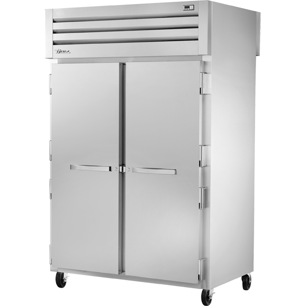 TRUE STA2RPT-2S-2G-HC Pass-Thru Solid Front/Glass Rear Swing Doors Refrigerator with Hydrocarbon Refrigerant