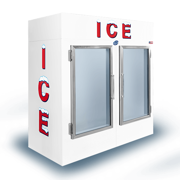 Leer Model 75 - 73" Indoor Ice Merchandiser with Glass Doors - 75 Cu. Ft.