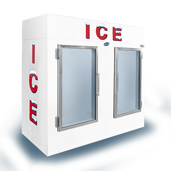 Leer Model 85 - 84" Indoor Ice Merchandiser with Glass Doors - 85 Cu. Ft.