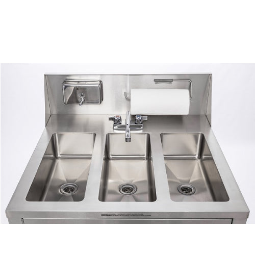 AFE-TB101  Triple Basin Stainless Steel Portable Sink with Hot Water