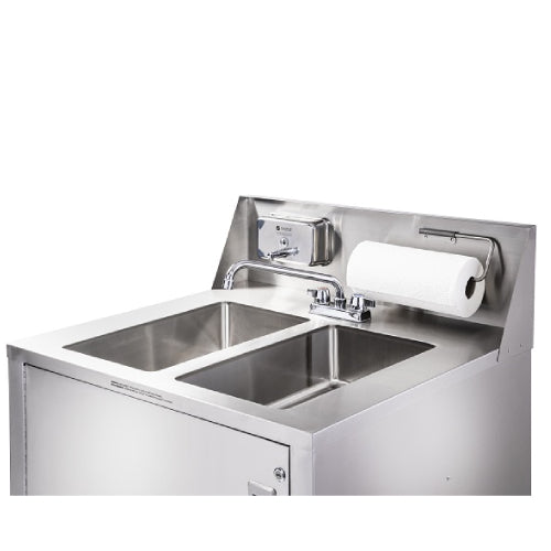 AFE Double Basin Stainless Steel Portable Sink with Hot Water