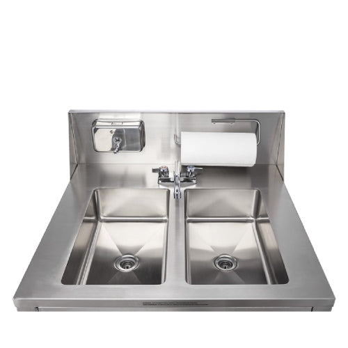 AFE Double Basin Stainless Steel Portable Sink with Hot Water